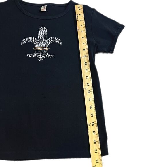 New Orleans Saints Embellished Tee Shirt. Fleur-de-Lis with “diamonds”. Sz L (fi - Picture 8 of 8